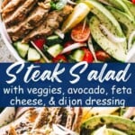 Steak salad pinterest image.