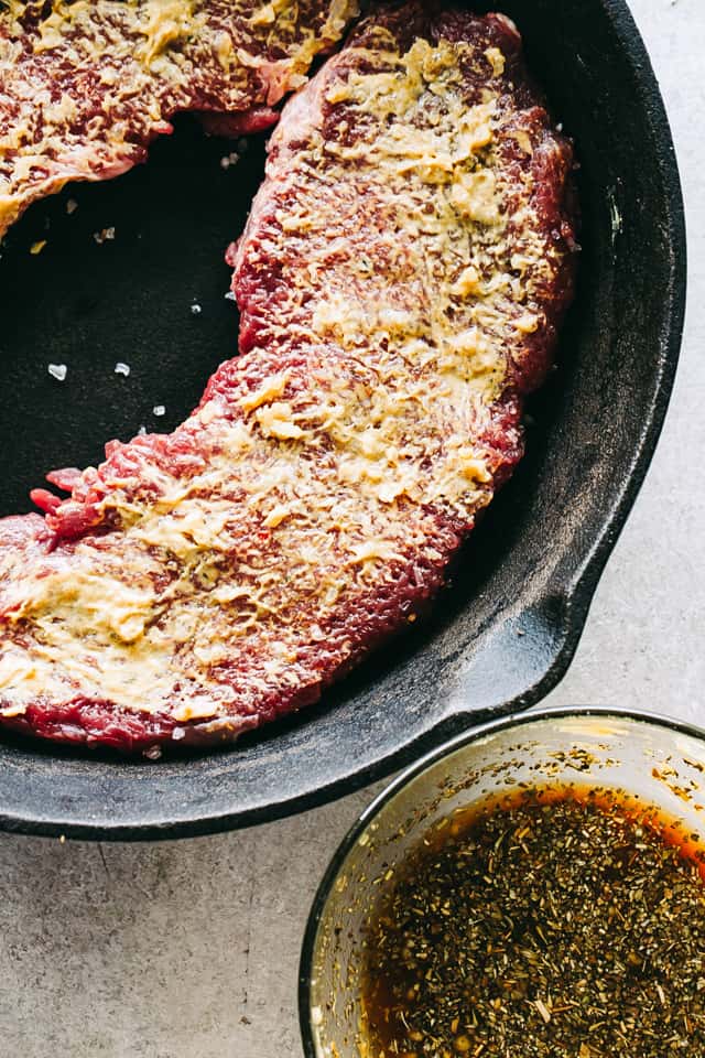 marinated steak, dijon mustard steak, soy sauce