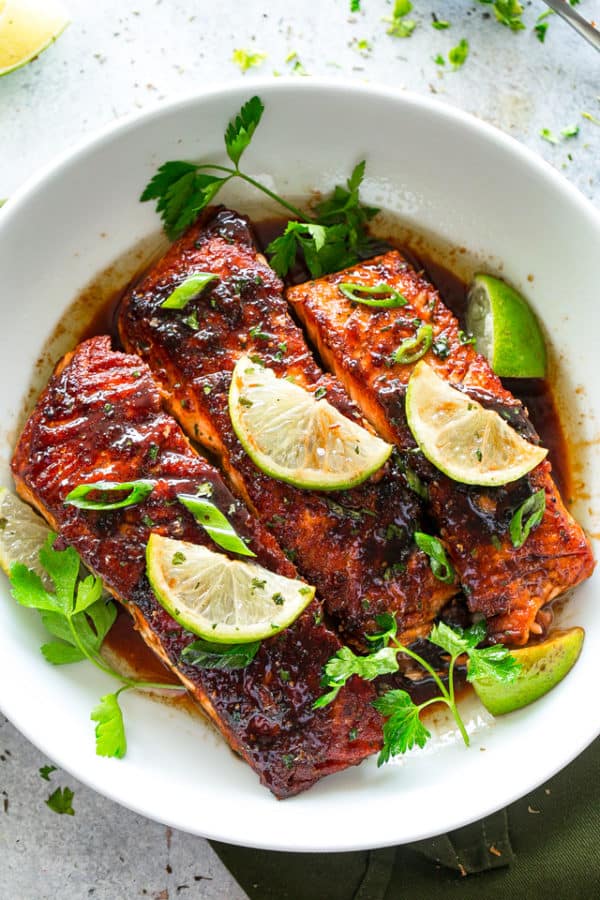 Glazed Salmon | Pan Seared Salmon with Brown Sugar Glaze