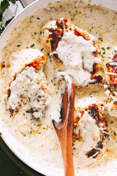 Creamy Garlic Herb Chicken Recipe | Diethood