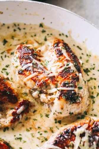 Creamy Garlic Herb Chicken Recipe | Diethood