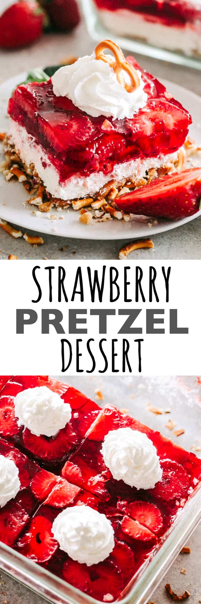 Strawberry Pretzel Dessert Recipe | Potluck or Backyard Party Dessert