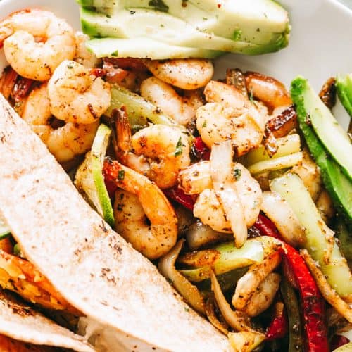 Skillet Shrimp Fajitas Recipe | Easy Shrimp Recipe for Weeknight Dinner!