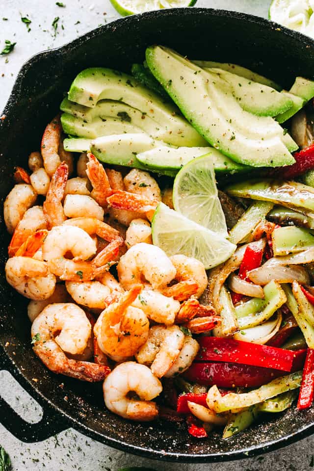 Skillet Shrimp Fajitas