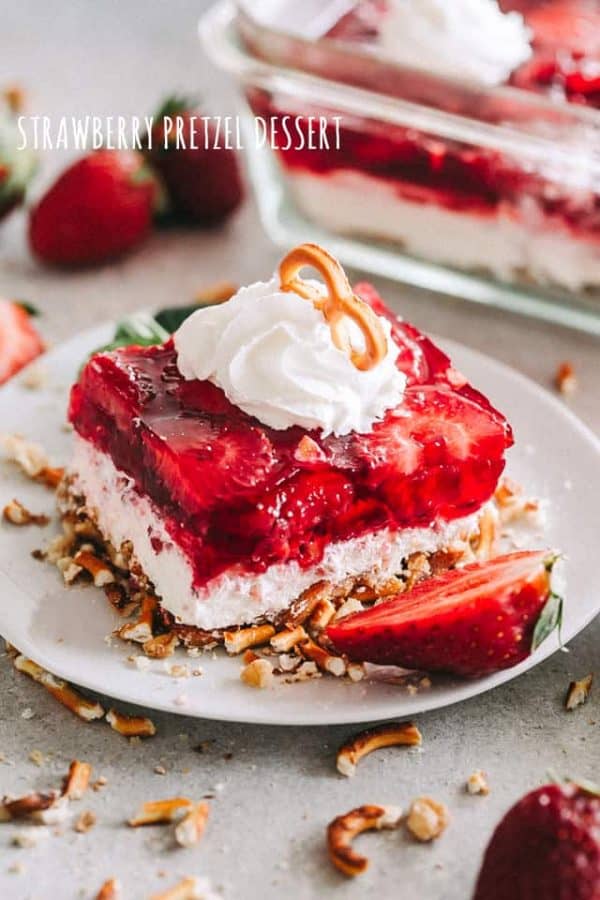 Strawberry Pretzel Dessert Recipe | Potluck or Backyard Party Dessert