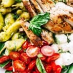Antipasto Salad with Grilled Chicken & Pesto Vinaigrette | Keto Lunch Idea