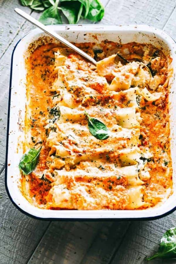 Creamy Ricotta Spinach and Chicken Cannelloni Pasta Recipe