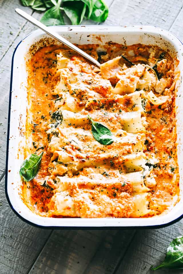 Creamy Ricotta Spinach and Chicken Cannelloni Pasta Recipe