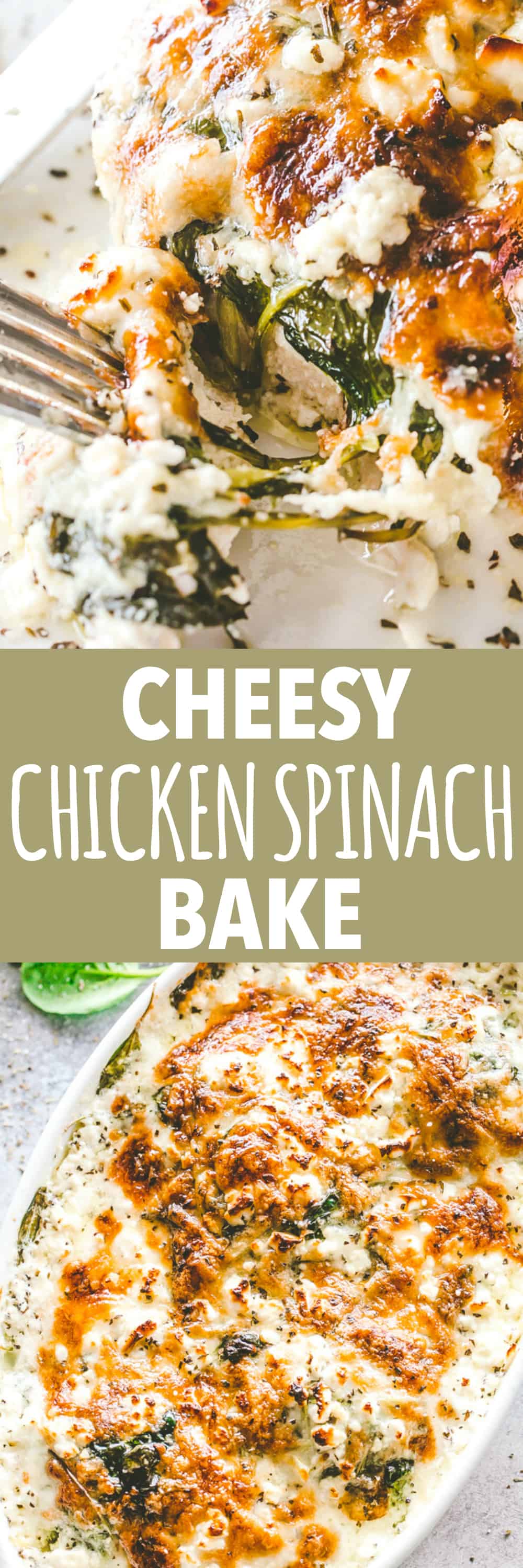 Cheesy Chicken Spinach Bake | Easy Baked Chicken Breasts Dinner