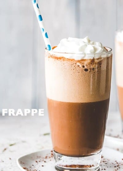 Frappe Recipe - A delicious iced-coffee beverage prepared with espresso and milk. Our rich and creamy homemade version is super easy to make and it tastes thousand times better! 