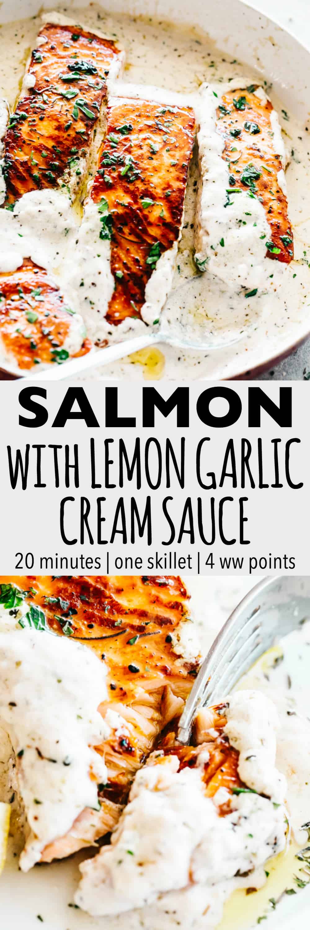 Pan Seared Salmon Recipe with Lemon Garlic Cream Sauce
