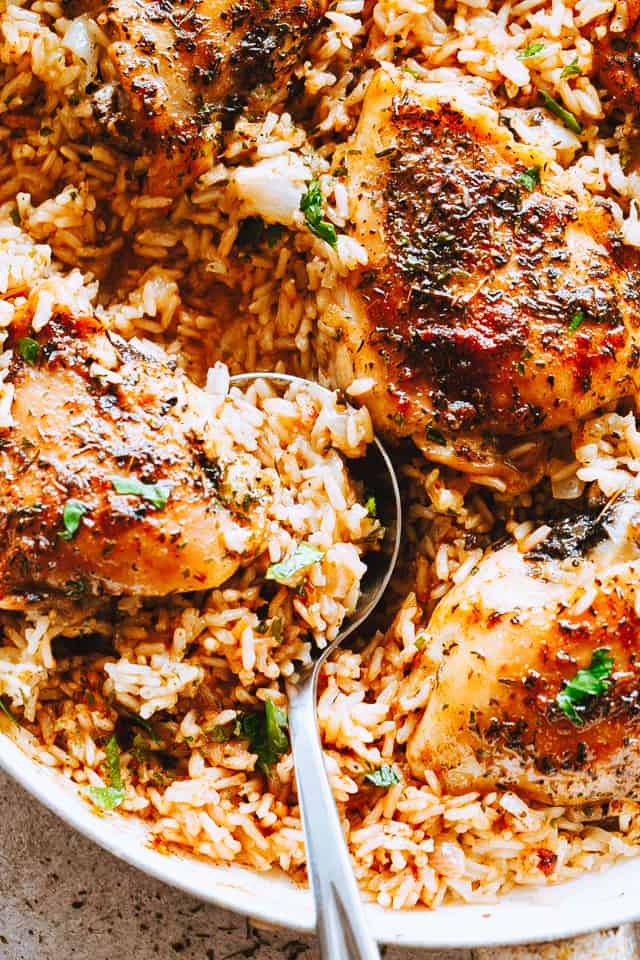 Garlic Butter Chicken Thighs Rice Easy Chicken Thighs Recipe