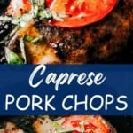 caprese pork chops pinterest image.
