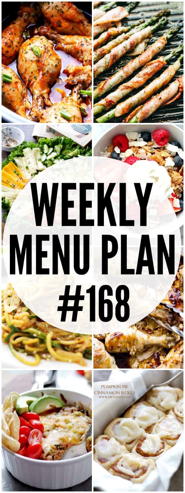 WEEKLY MENU PLAN (#168) - A delicious collection of dinner, side dish and dessert recipes to help you plan your weekly menu and make life easier for you! #mealplan #mealprep #menuprep #menuplan #dinnerrecipes #weeklymealplan #family #kids 