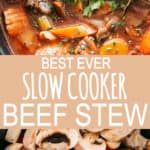 Slow Cooker Beef Stew - Rich and hearty stew packed with melt in your mouth beef chunks and veggies, and slow cooked to a crazy delicious and tender perfection. This is a recipe that you'll go back to again and again.