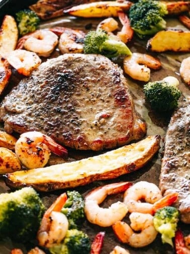 Sheet Pan Steak and Shrimp Dinner | Easy Steak Recipe + Dinner Idea
