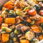 Maple Glazed Roasted Butternut Squash with Brussels Sprouts