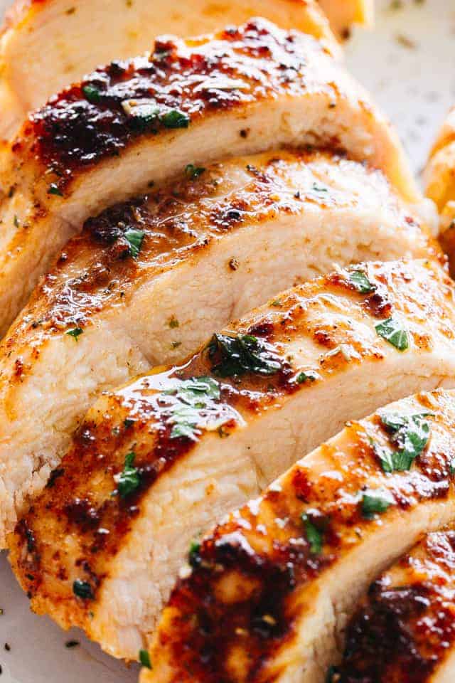 Sliced Oven Baked Chicken Breasts.