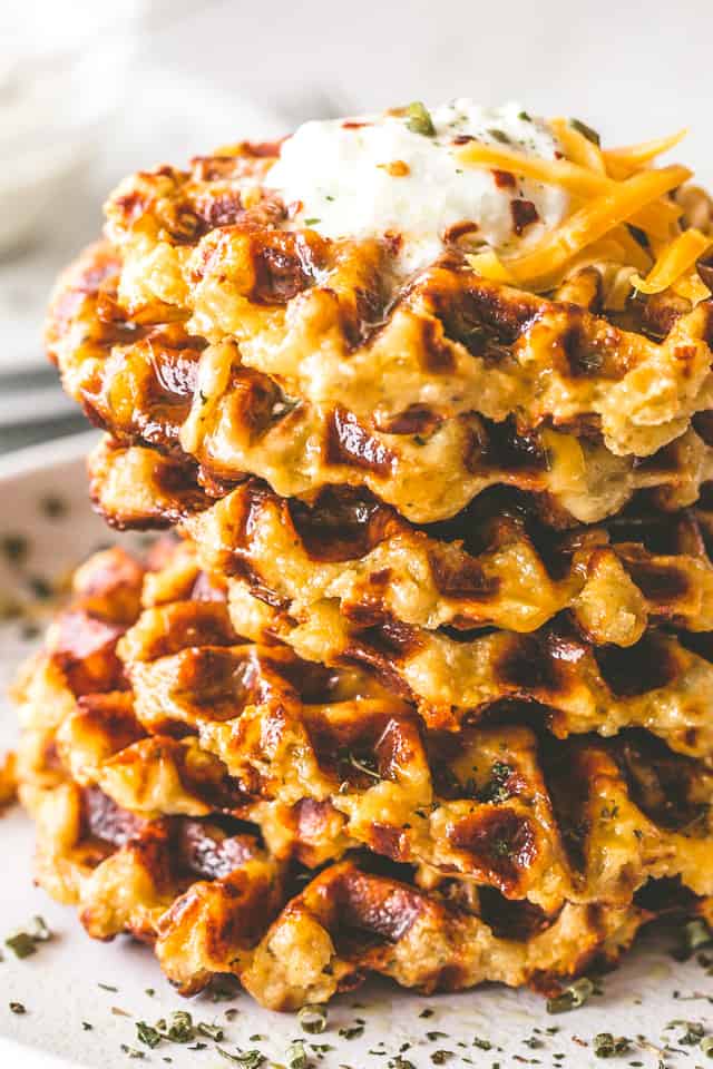 Cheesy Potato Waffles | Diethood