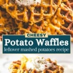 Potato waffles Pinterest image.