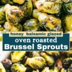 Oven Roasted Brussels Sprouts Pinterest image.