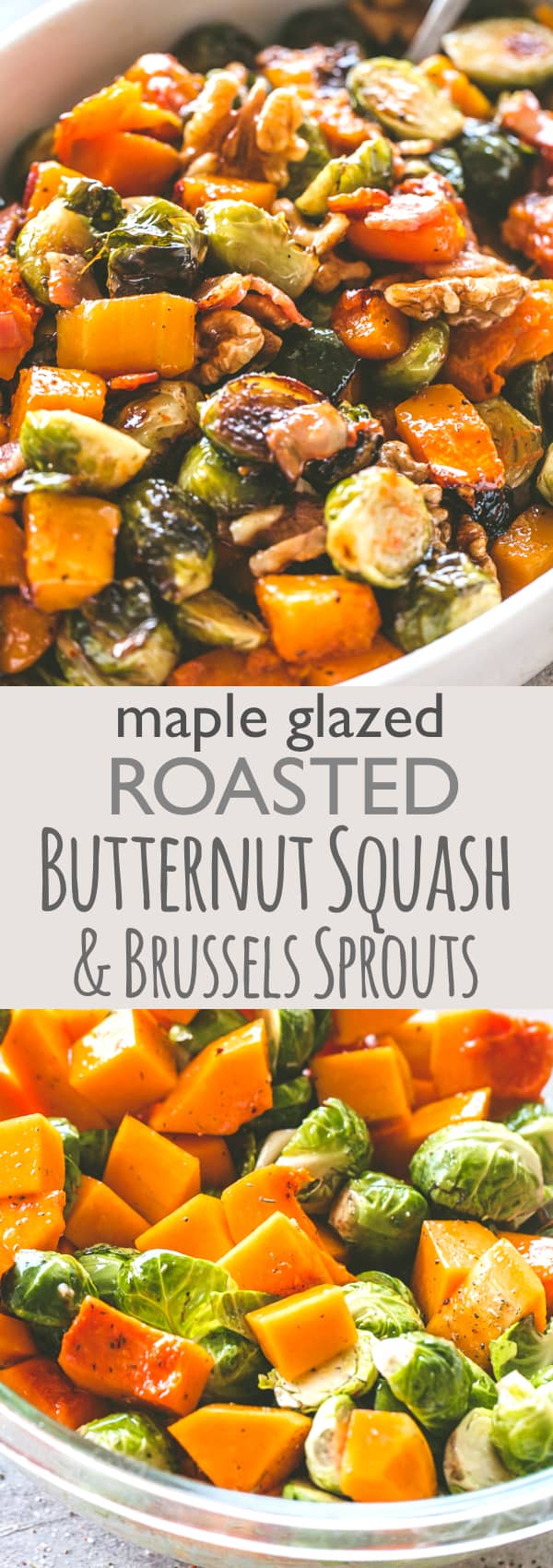 Delicious Maple Glazed Roasted Butternut Squash with Brussels Sprouts