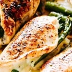 Asparagus stuffed chicken Pinterest image.