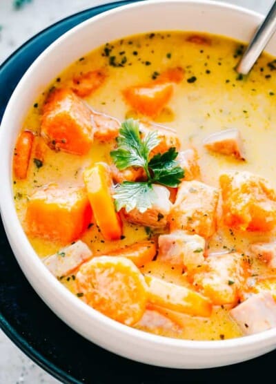 Ham & Sweet Potato Soup Recipe | Easy Leftover Ham Recipe