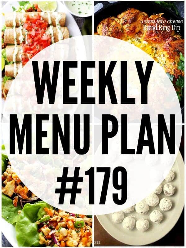 WEEKLY MENU PLAN 179