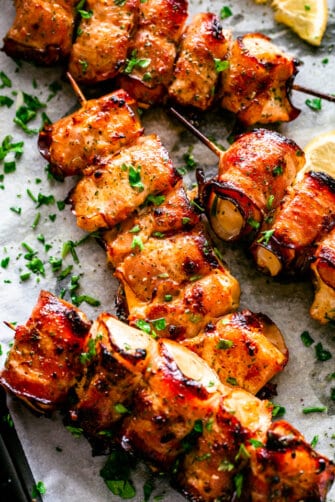 Bacon Wrapped Chicken Skewers | Easy Party Food Appetizer
