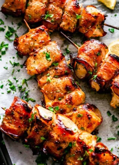 Bacon Wrapped Chicken Skewers | Easy Party Food Appetizer Recipe