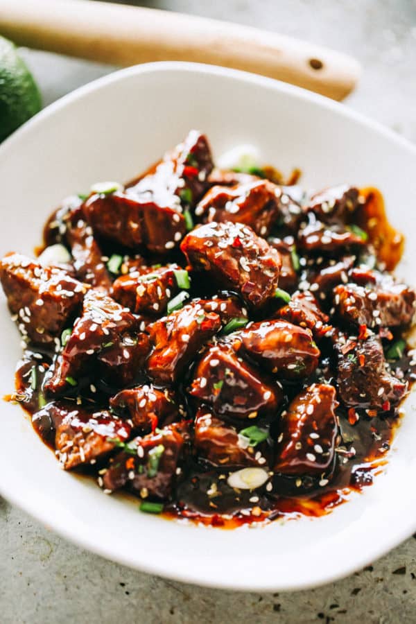 Honey Garlic Steak Bites | Diethood