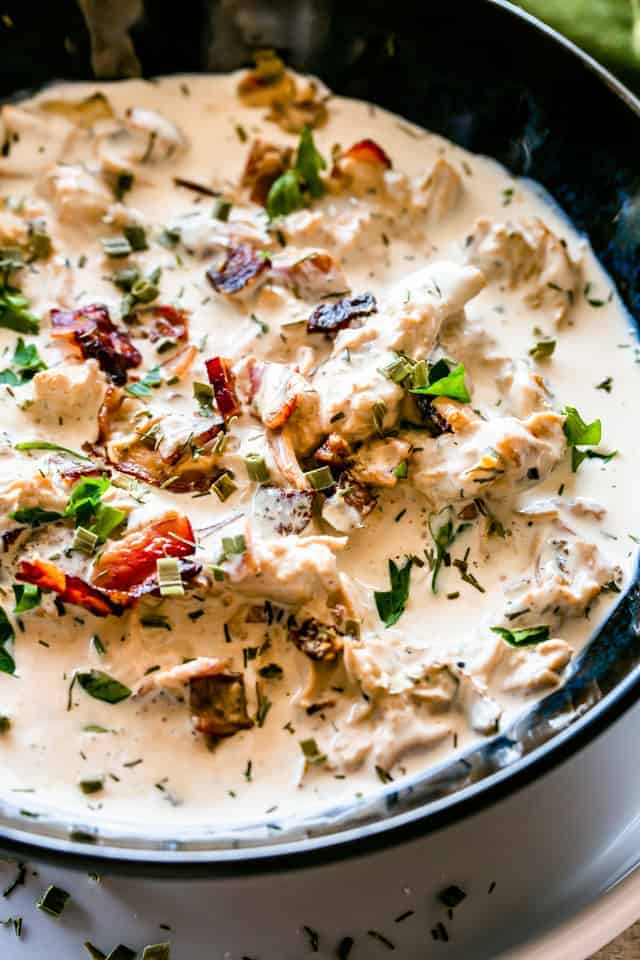 Instant Pot Crack Chicken Instant Pot Crack Chicken is chicken breasts, cream cheese, crispy bacon & ranch seasoning mix, all cooked together to create a creamy, cheesy awesome meal.
