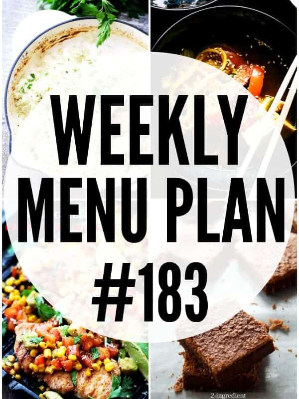 WEEKLY MENU PLAN 183