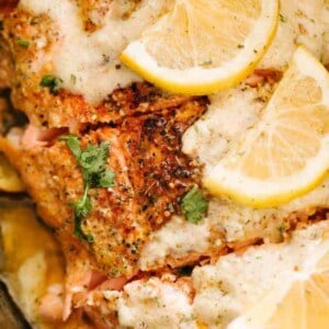 Slow Cooker Salmon with Creamy Lemon Sauce | Diethood
