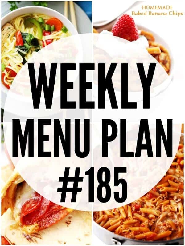 WEEKLY MENU PLAN #185