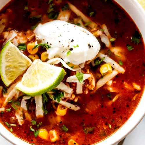 Crock Pot Chicken Enchilada Soup Recipe | Easy Crockpot Soup