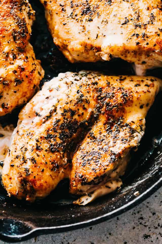 Skillet Cooked Chicken Breasts