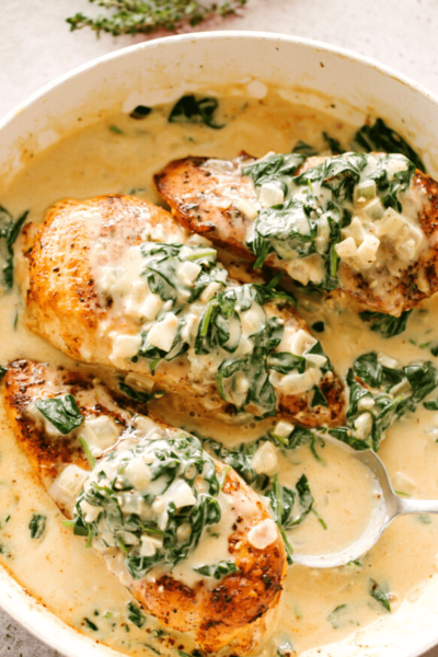 Chicken Breasts Recipe with Creamed Spinach | Dinner Ideas