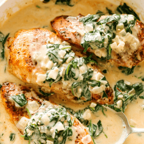 Chicken Breasts Recipe with Creamed Spinach | Dinner Ideas