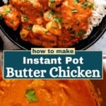 Instant pot butter chicken Pinterest image.