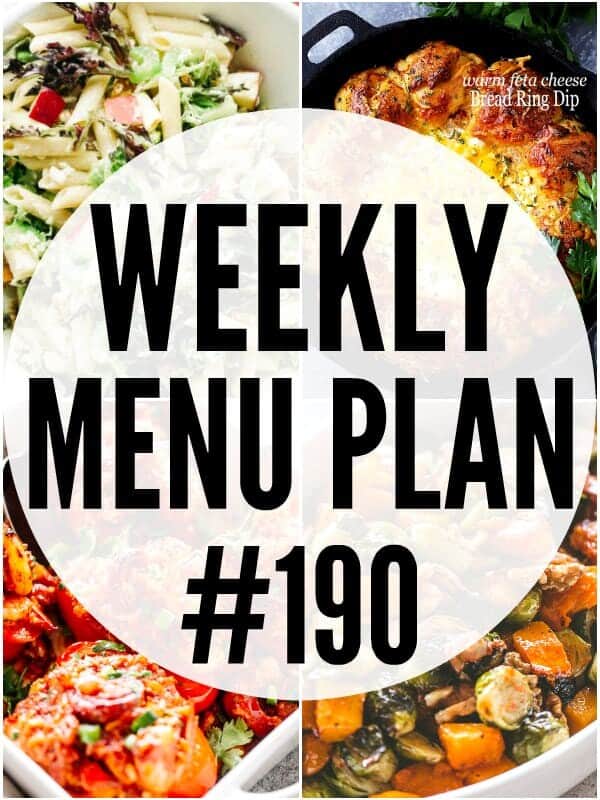 WEEKLY MENU PLAN 190