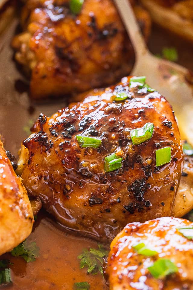 Image of Baked Chicken Thighs with Maple Soy Sauce.