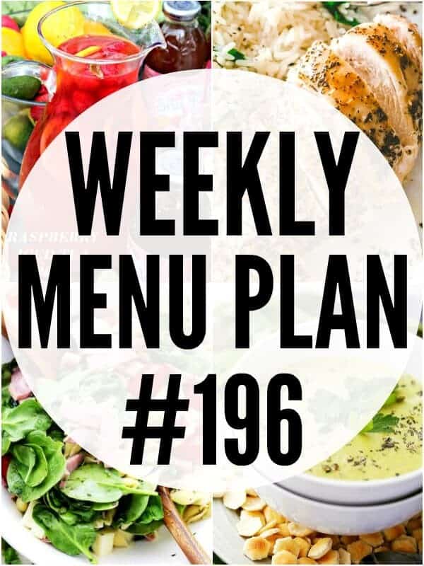 Weekly Menu Plan 196 Pin