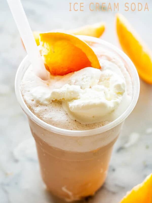 Creamsicle Ice Cream Soda in a cup.