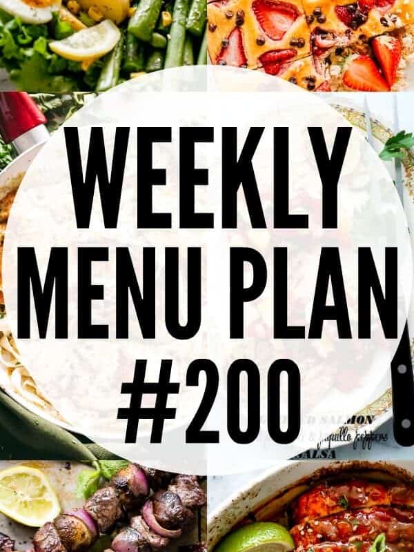 Weekly Menu Plan 200 Pin Image