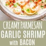 Lemon garlic parmesan shrimp pin image.