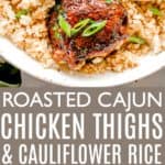 Cajun Chicken Thighs Pin Image for Pinterest