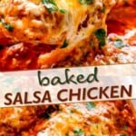 baked salsa chicken pinterest image.