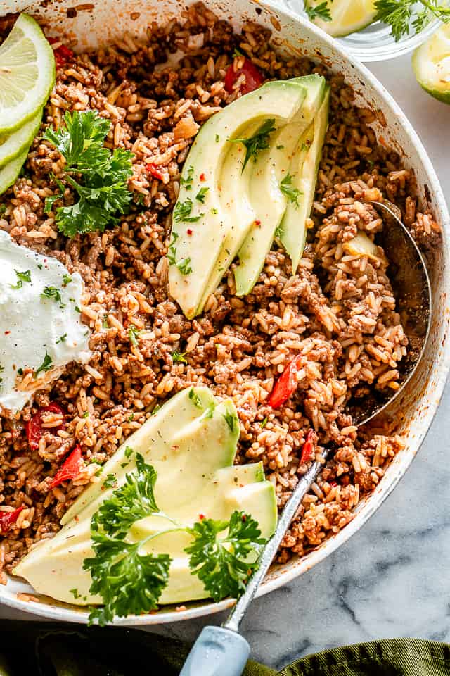 Easy Taco Beef and Rice Skillet - Diethood